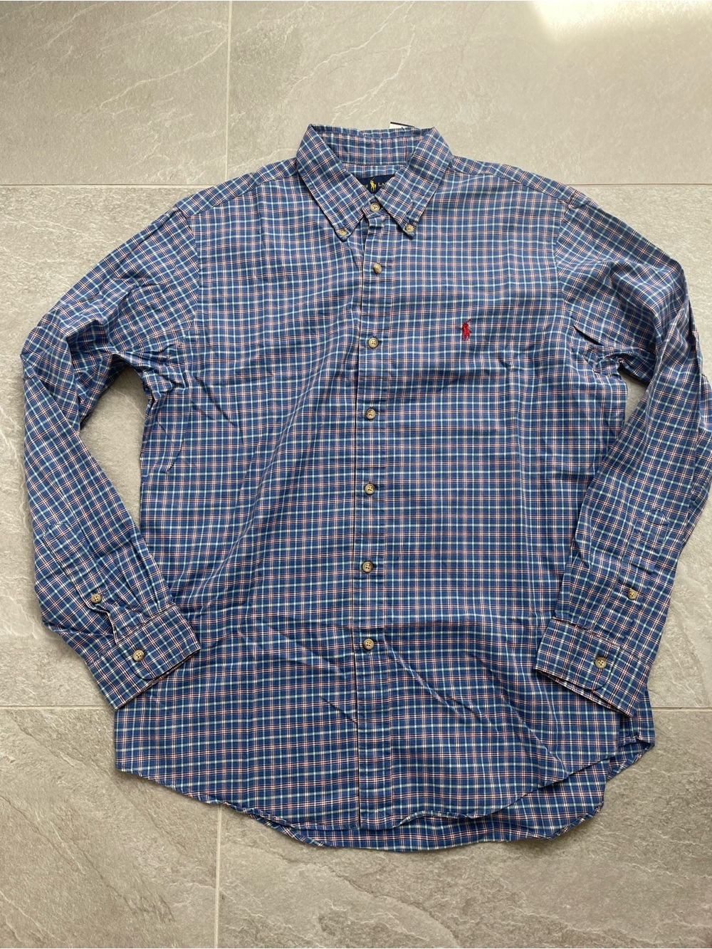 Ralph Lauren Blue & Red Plaid Button-Down Shirt